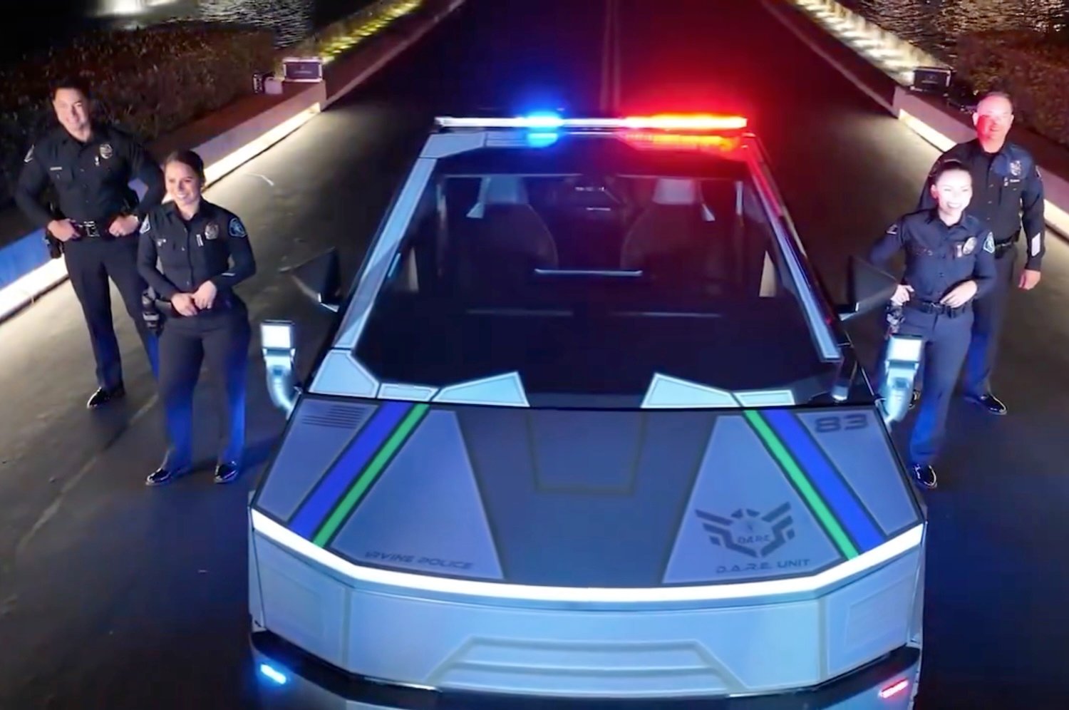 California Cops Unveil Hilarious Cybertruck with Terminator Tunes!